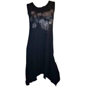 NWT Beautiful Flower Rhinestone Dress Hi-Low Fit & Flare Style One Size